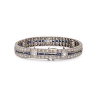 ART DECO, DIAMOND AND SYNTHETIC SAPPHIRE BRACELET