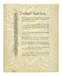 [Presidential] Eisenhower, Dwight D. Signed Illuminated Prayer Leaf