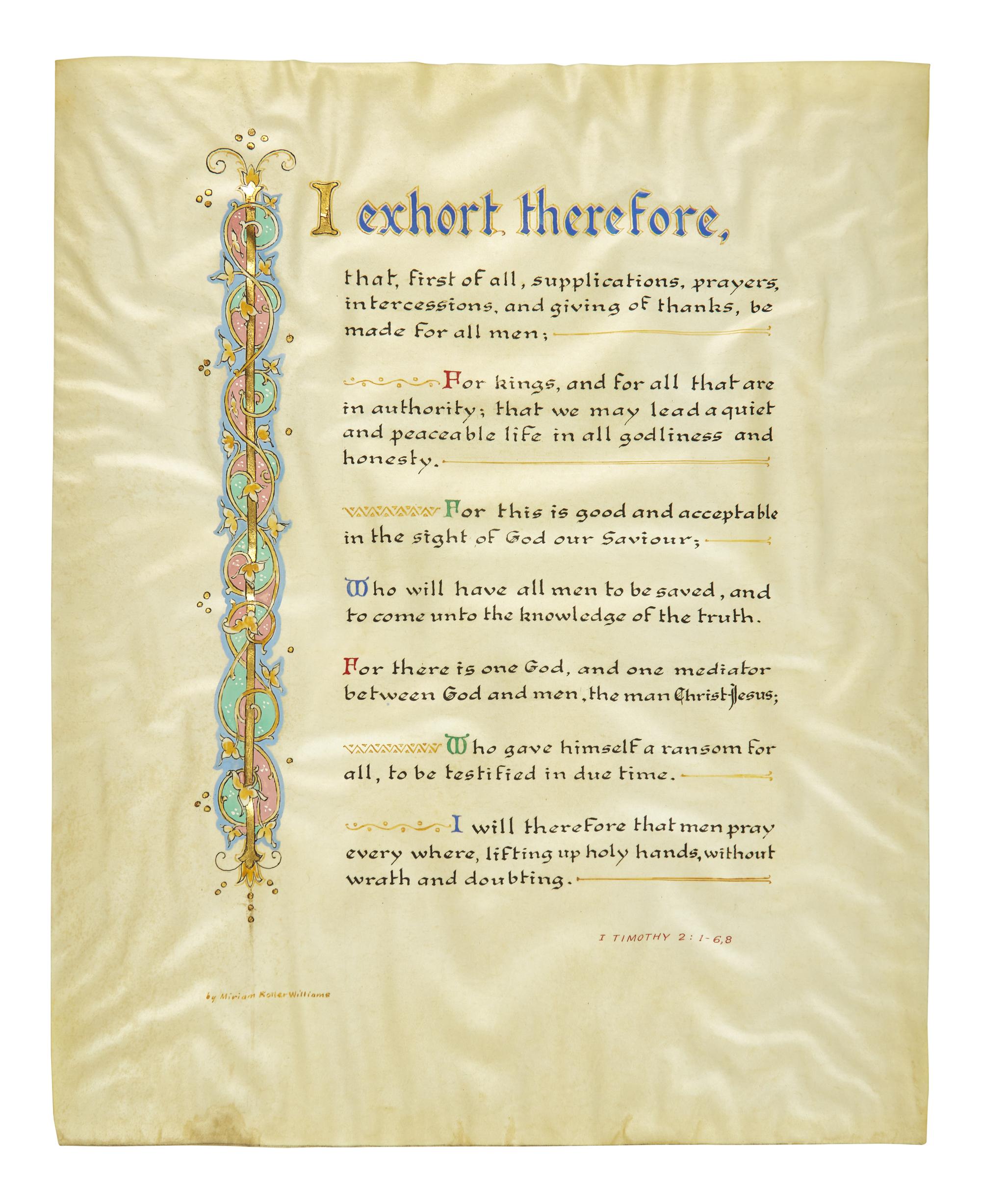 [Presidential] Eisenhower, Dwight D. Signed Illuminated Prayer Leaf