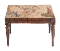 A Louis XVI Bench with Aubusson Tapestry Upholstery