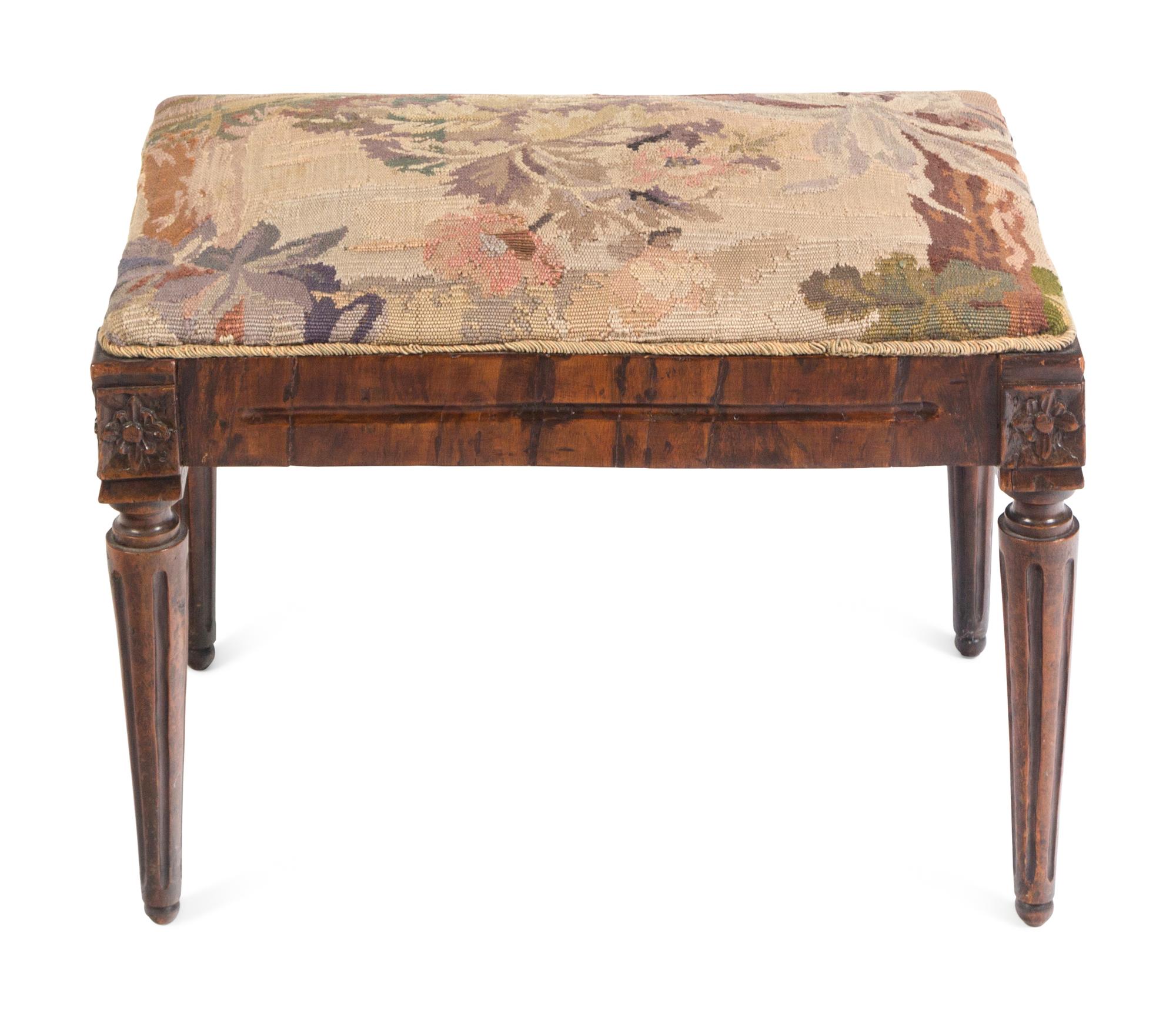 A Louis XVI Bench with Aubusson Tapestry Upholstery
