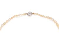 TIFFANY & CO., NATURAL PEARL AND DIAMOND NECKLACE