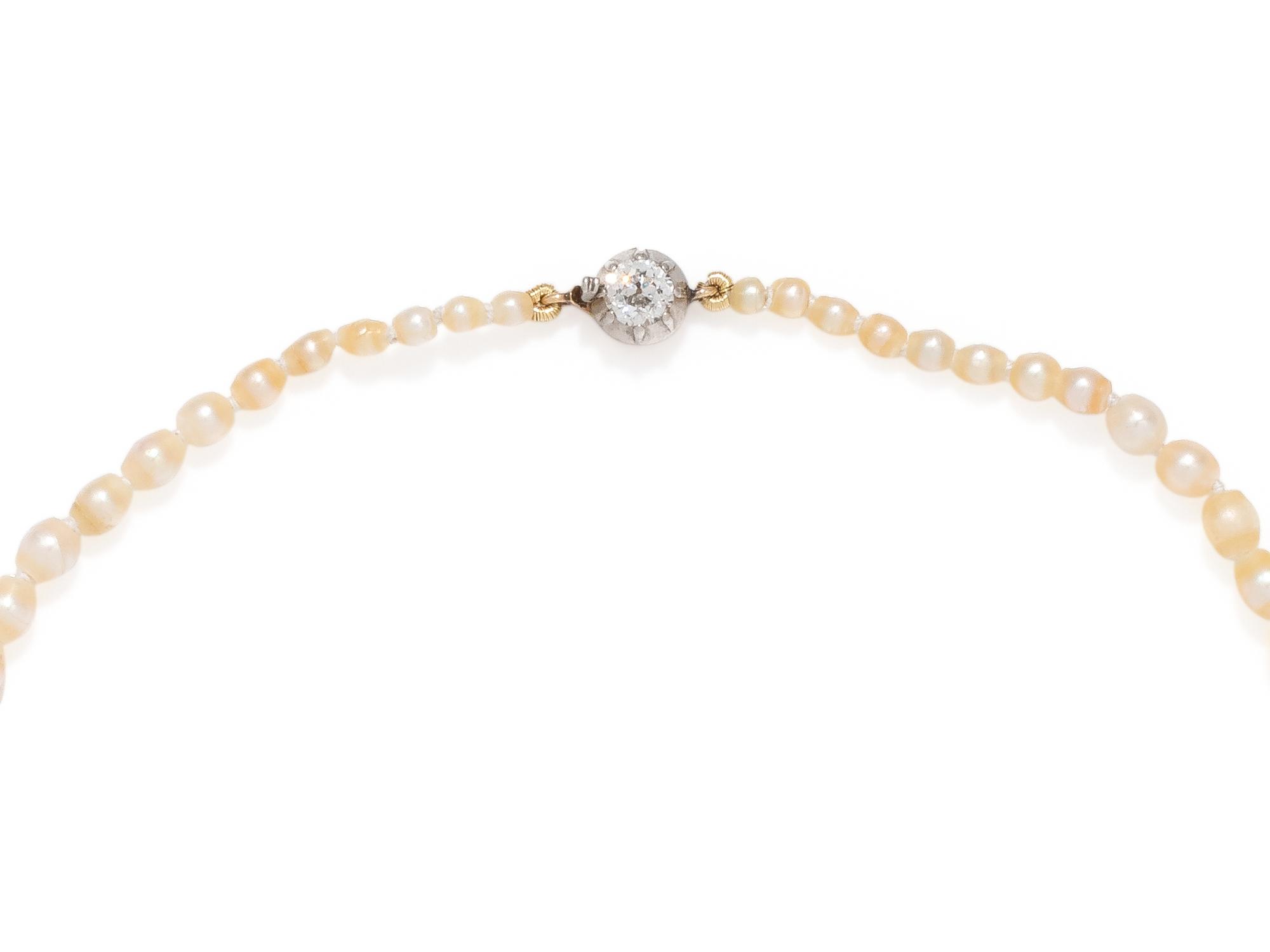 TIFFANY & CO., NATURAL PEARL AND DIAMOND NECKLACE