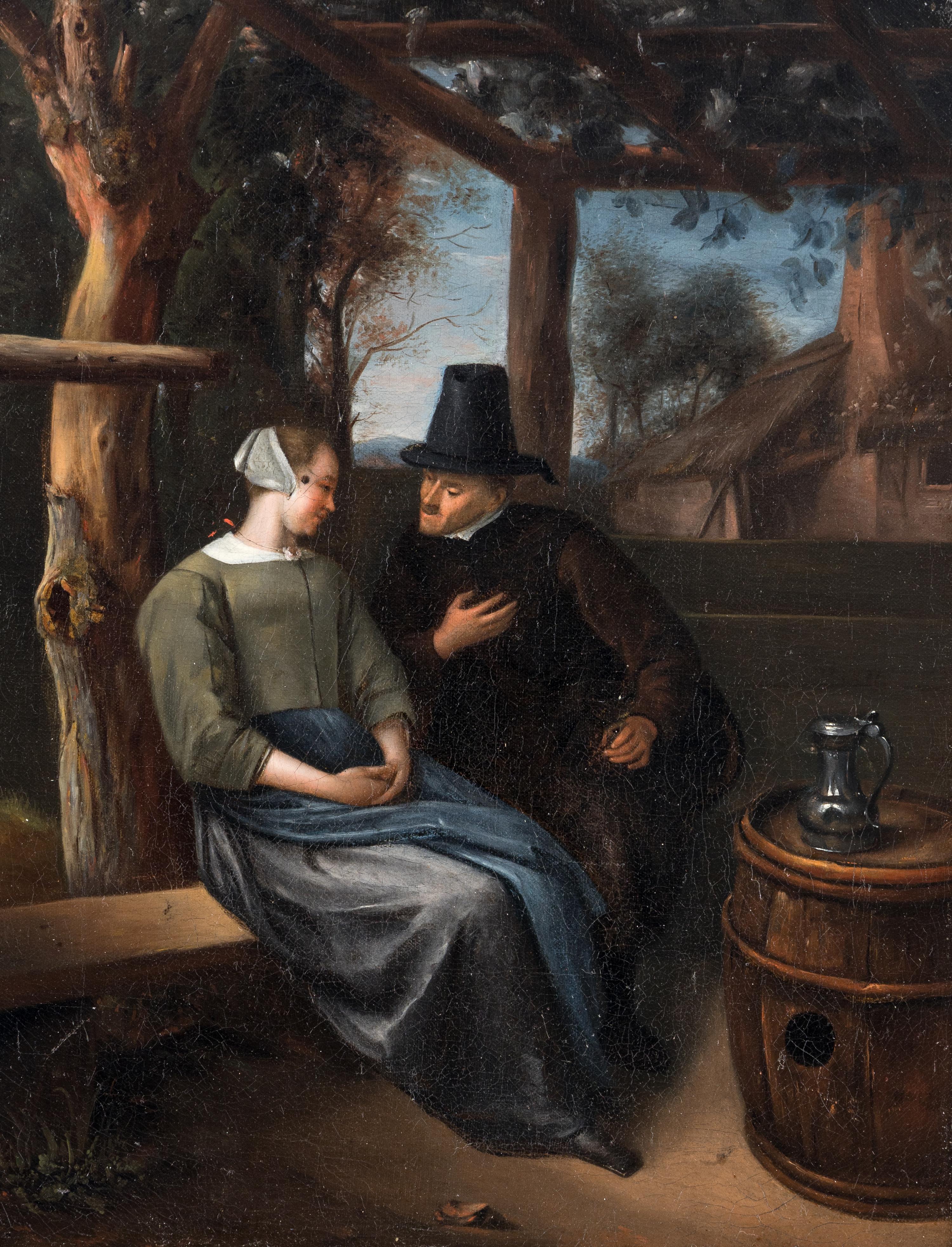 Couple Conversing in an Arbor