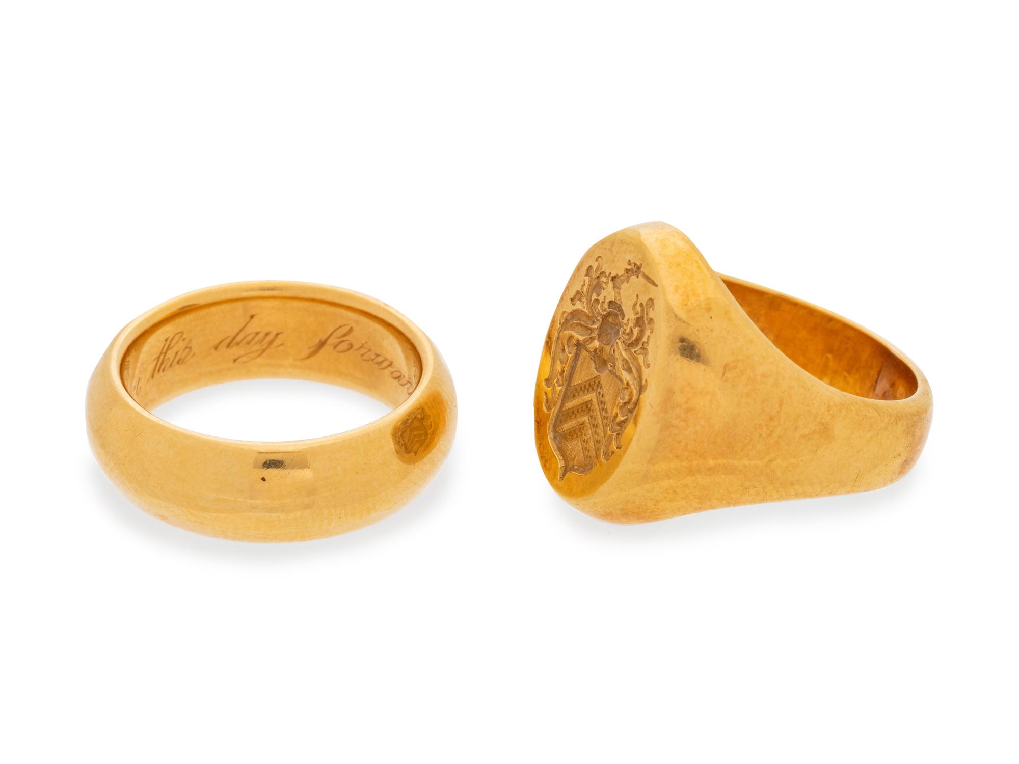 A Collection of 18 Karat Yellow Gold Rings,