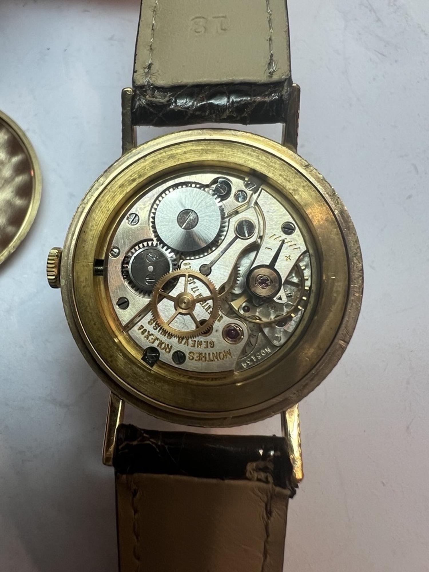 ROLEX, YELLOW GOLD VINTAGE 'PRECISION' 'COIN EDGE' WATCH WITH ROLEX BUCKLE