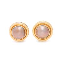 ELIZABETH LOCKE, YELLOW GOLD AND CULTURED MABE PEARL EARCLIPS