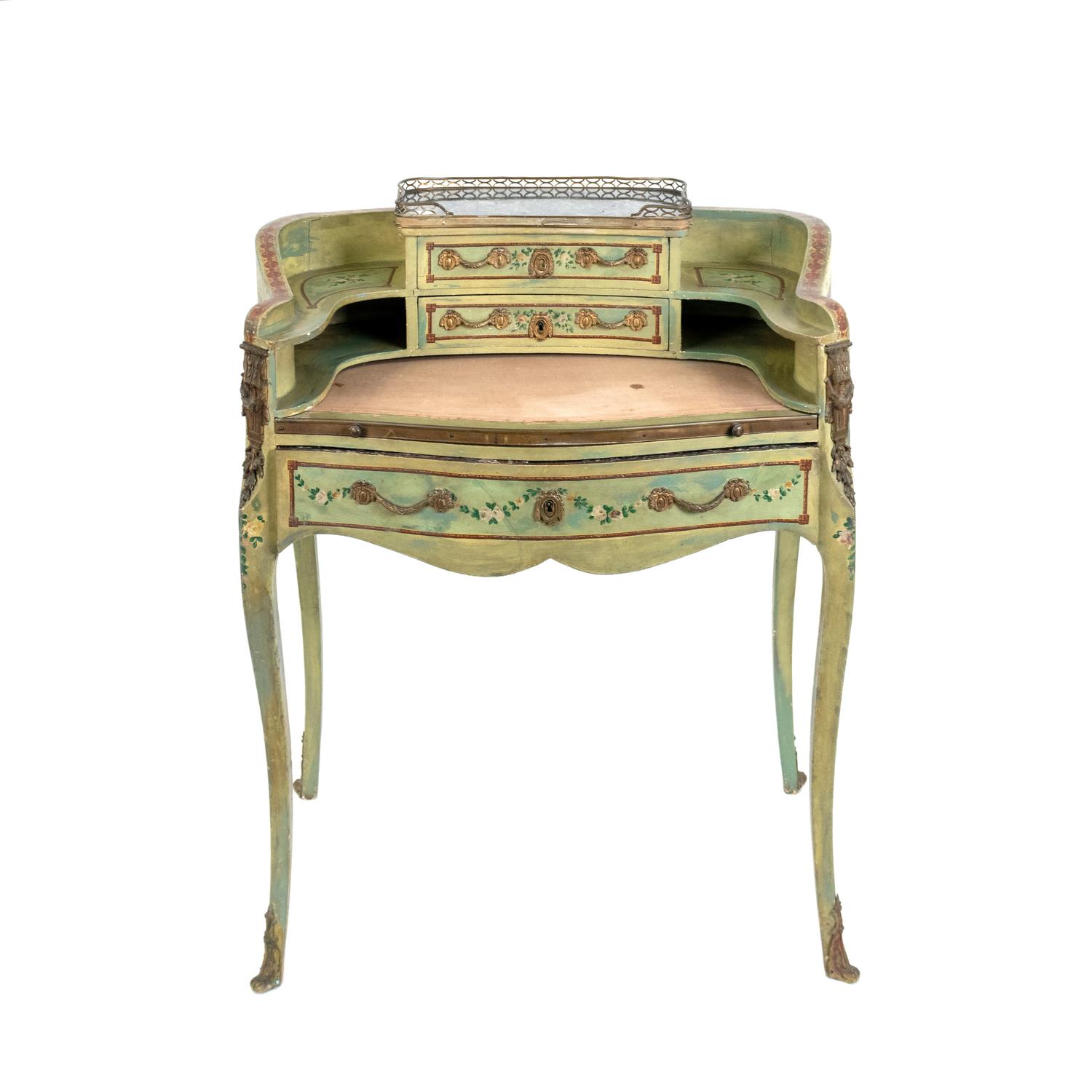 A Louis XV Style Painted Bureau de Dame — 19TH CENTURY