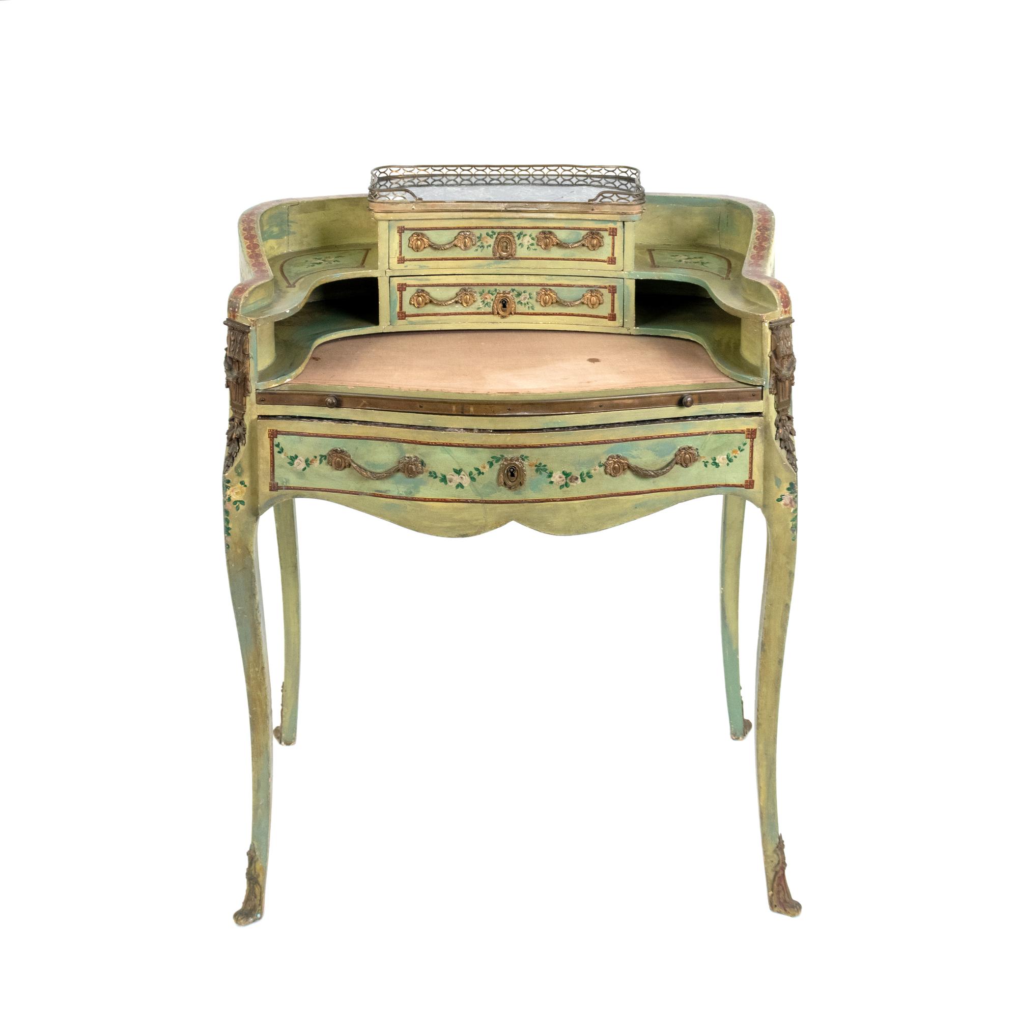 A Louis XV Style Painted Bureau de Dame — 19TH CENTURY