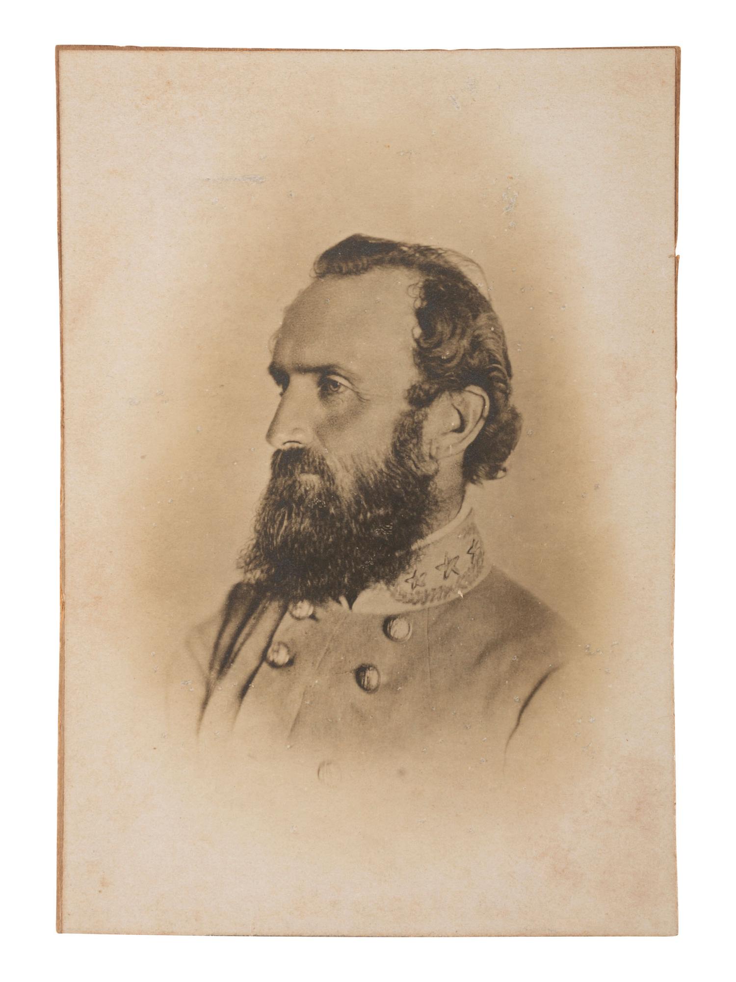[CIVIL WAR]. [BRADY, Mathew (1822-1896), photographer]. Albumen photograph of Thomas "Stonewall" Jackson. [April 1863].