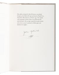 UPDIKE, John (1932-2009). A group of 17 limited edition pamphlets of Updike’s works, MANY SIGNED, comprising: