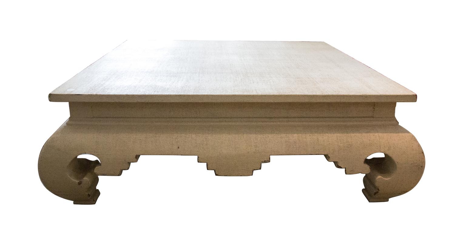A Chinese Style Low Coffee Table Height 17 1/4 x width 51 x depth 51 inches. — 20TH CENTURY