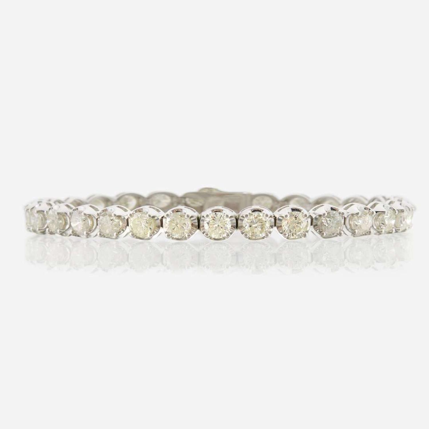 A diamond and white gold bracelet