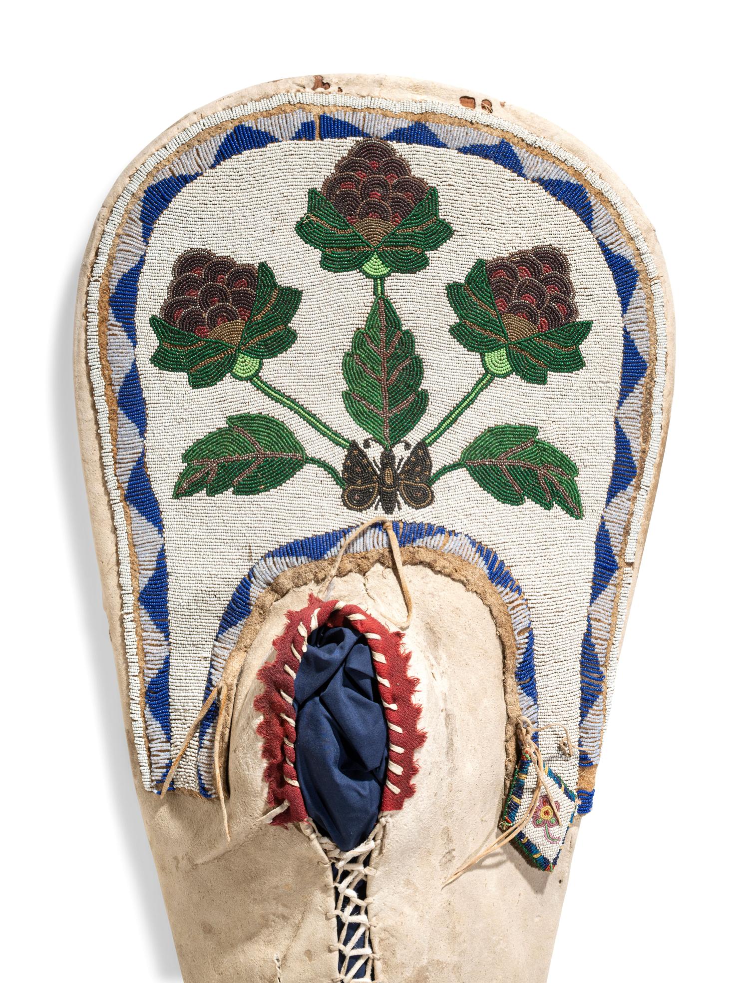 Plateau Child's Beaded Hide Cradleboard