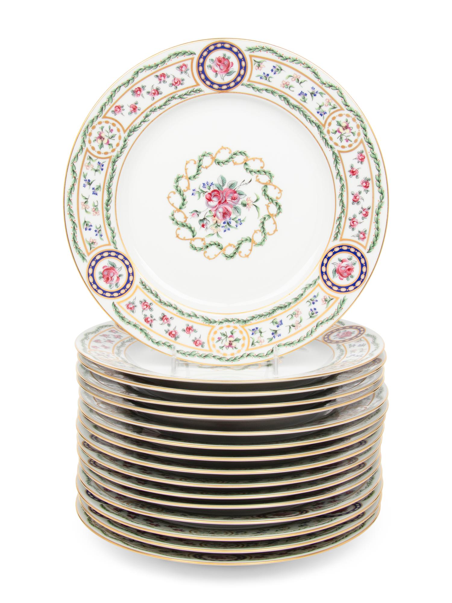 A Set of Sixteen Haviland Limoges Porcelain Plates