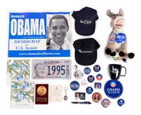 (Politics) A group of approximately 20 items relating to Barack Obama (1961) and the 2008 Presidential Election, comprising: