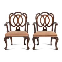 A Pair of Continental Mahogany Armchairs