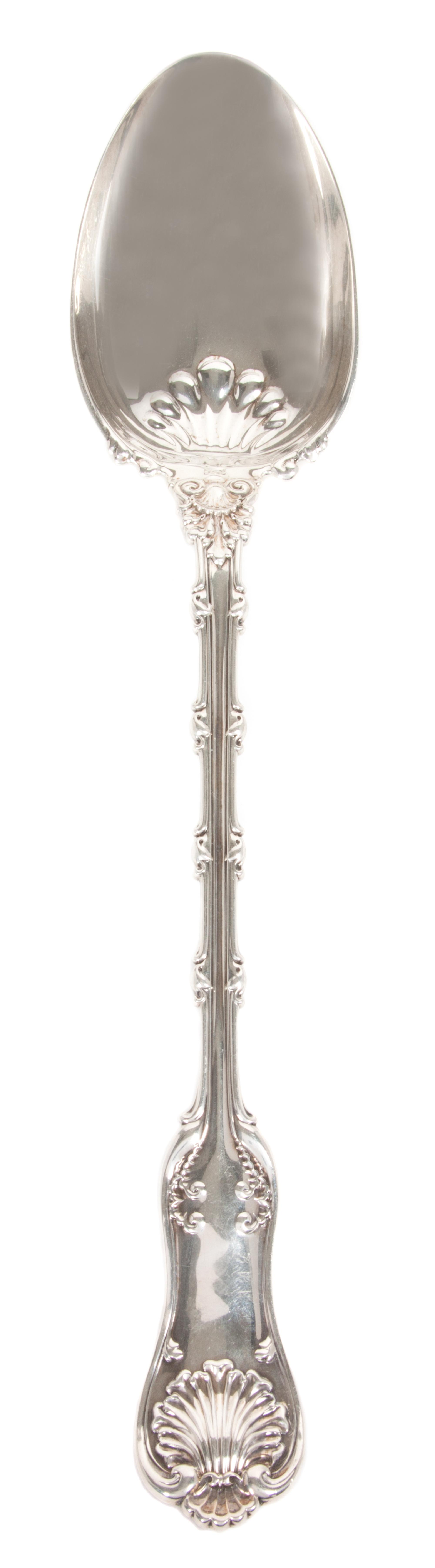 An American Silver Serving Spoon, Whiting Manufacturing Company, North Atleboro, Mass., circa 1893, in the Imperial Queen pattern.