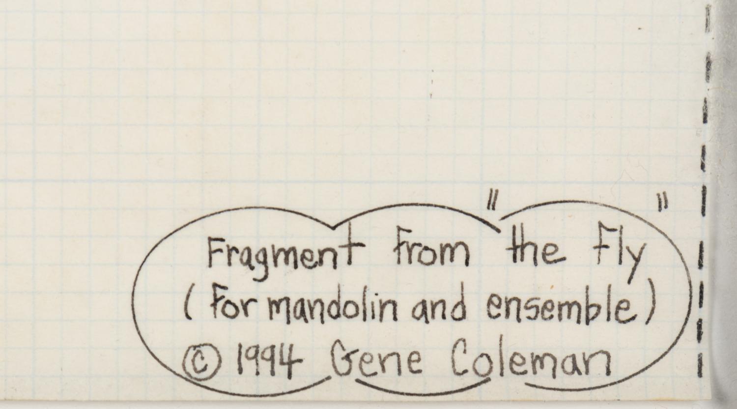 Fragment from "The Fly" for Mandolin and Ensemble