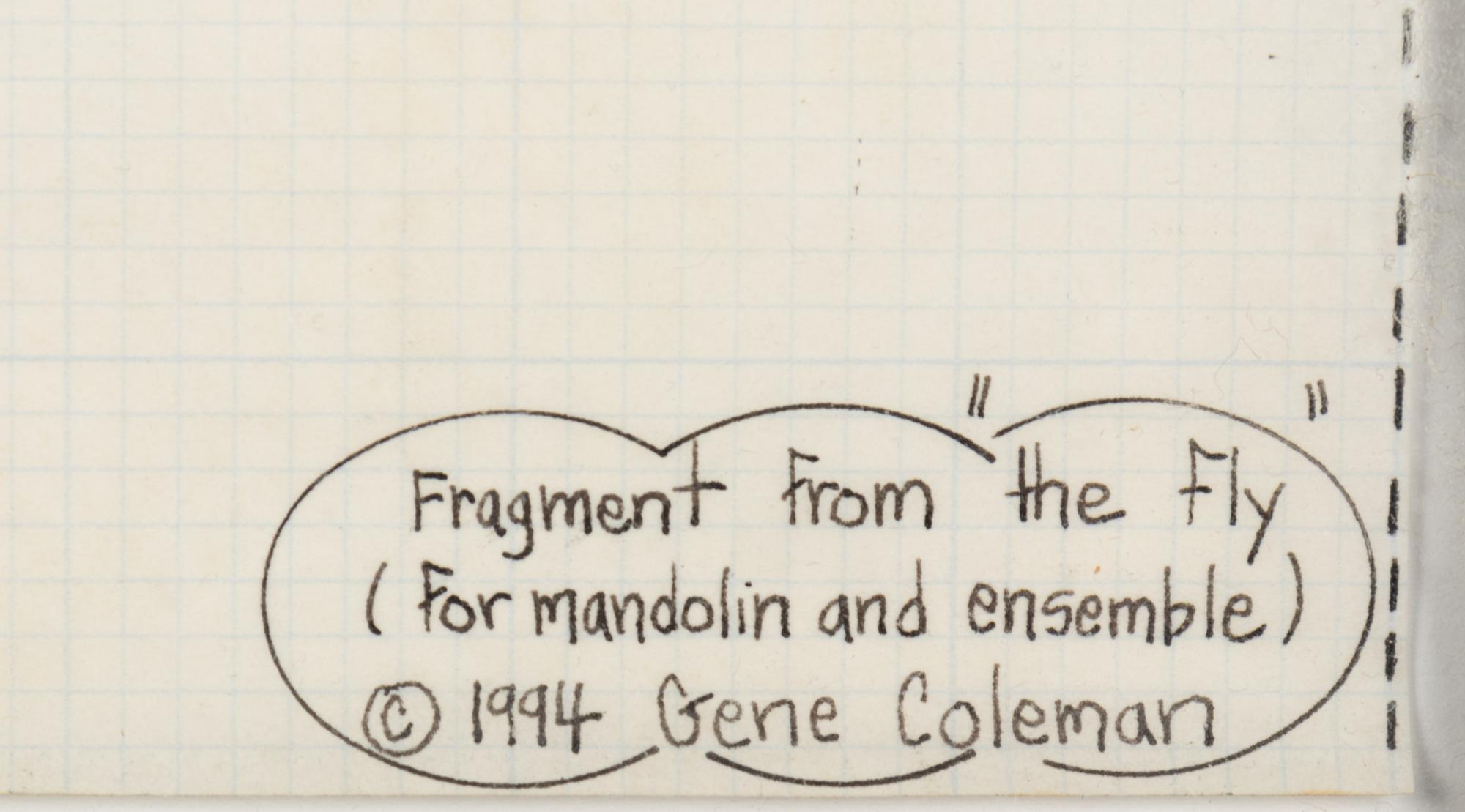 Fragment from "The Fly" for Mandolin and Ensemble