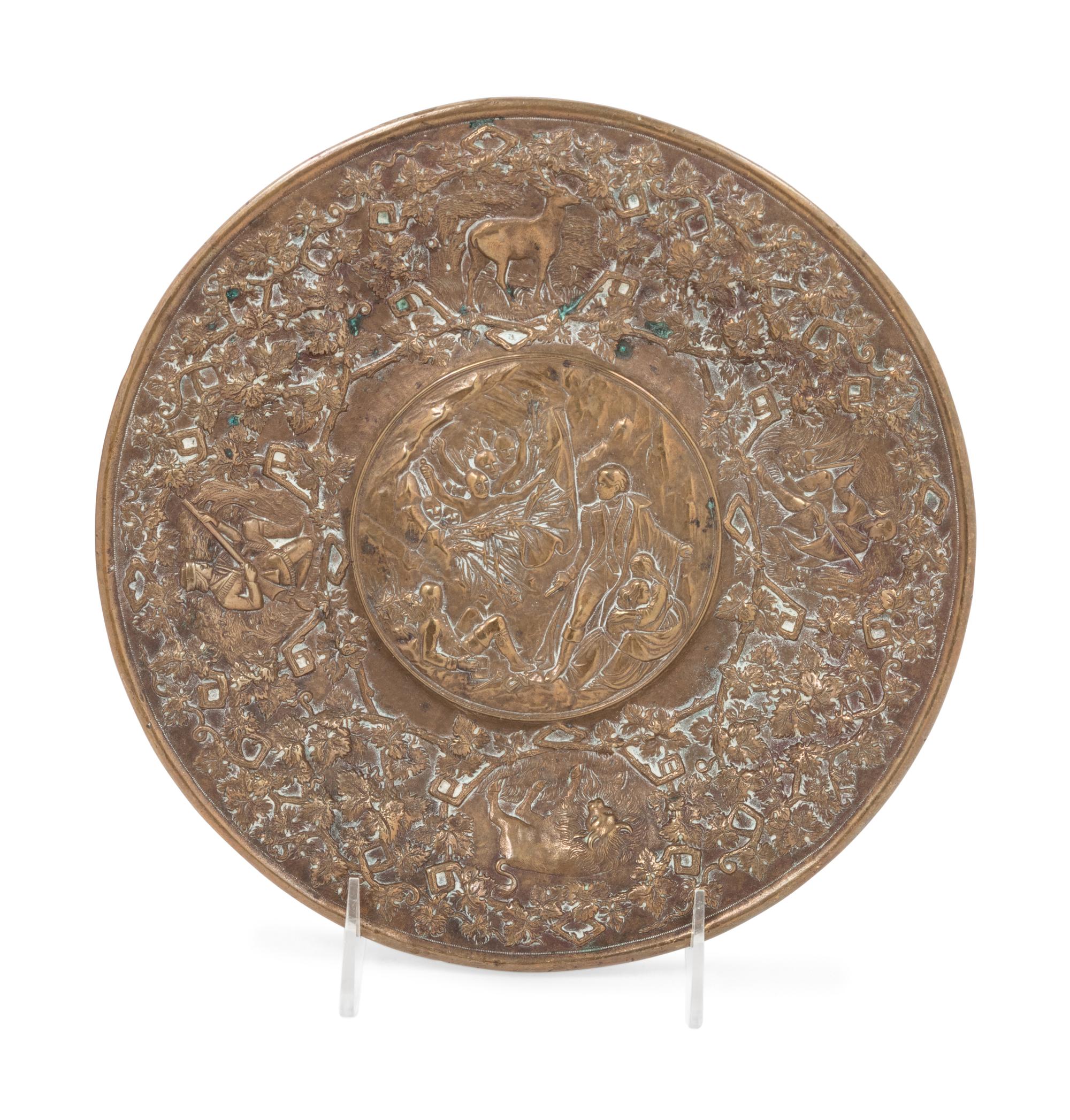 Four Continetal Cast Bronze Figural Plaques