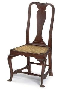 Queen Anne grain-painted rush seat side chair new england, 18th century