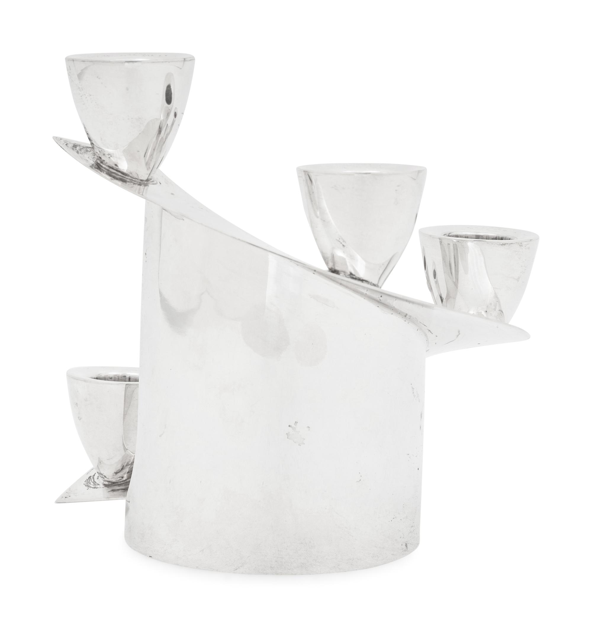 A Mexican Silver Five-Light Candelabra