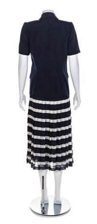 Valentino Boutique Two-Piece Navy Skirt Ensemble, 1980-90s Size label: 4
