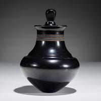 Lidded Blackware Pottery Jar