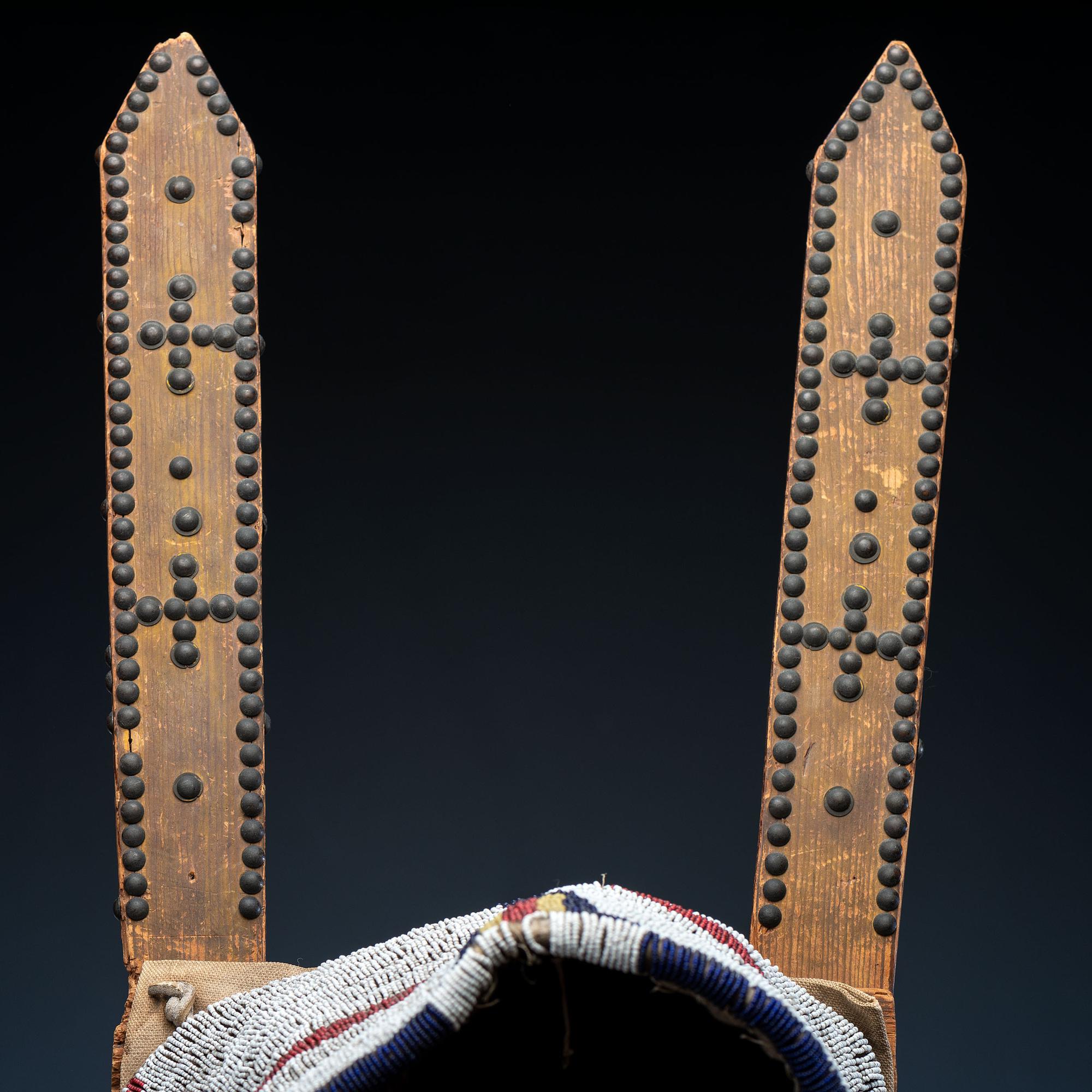 Cheyenne Child's Beaded Buffalo Hide Cradle