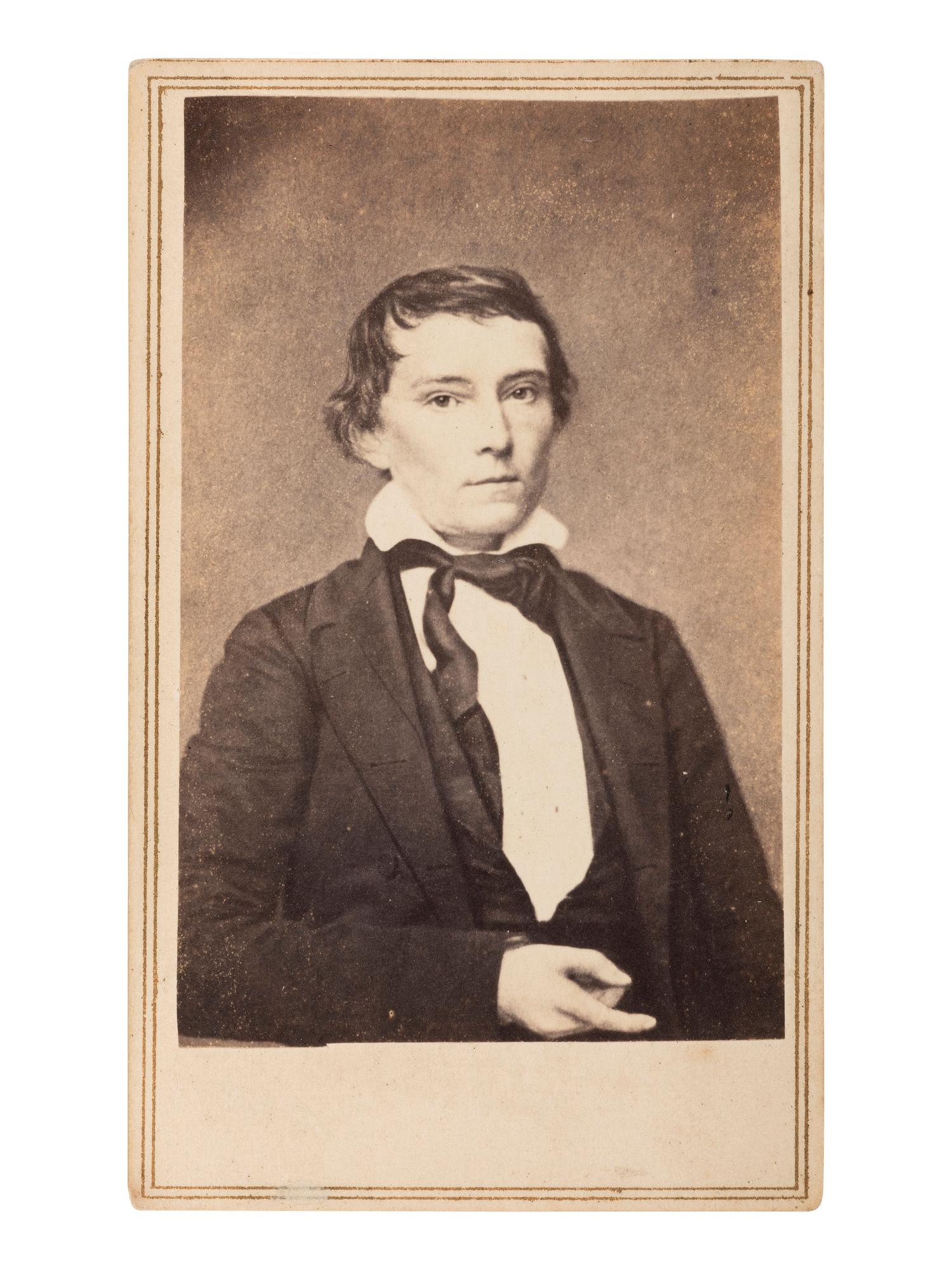 [DAVIS, Jefferson (1808-1889)]. 3 CDVs of Jefferson DAVIS, Varina DAVIS, and Alexander H. Stephens.