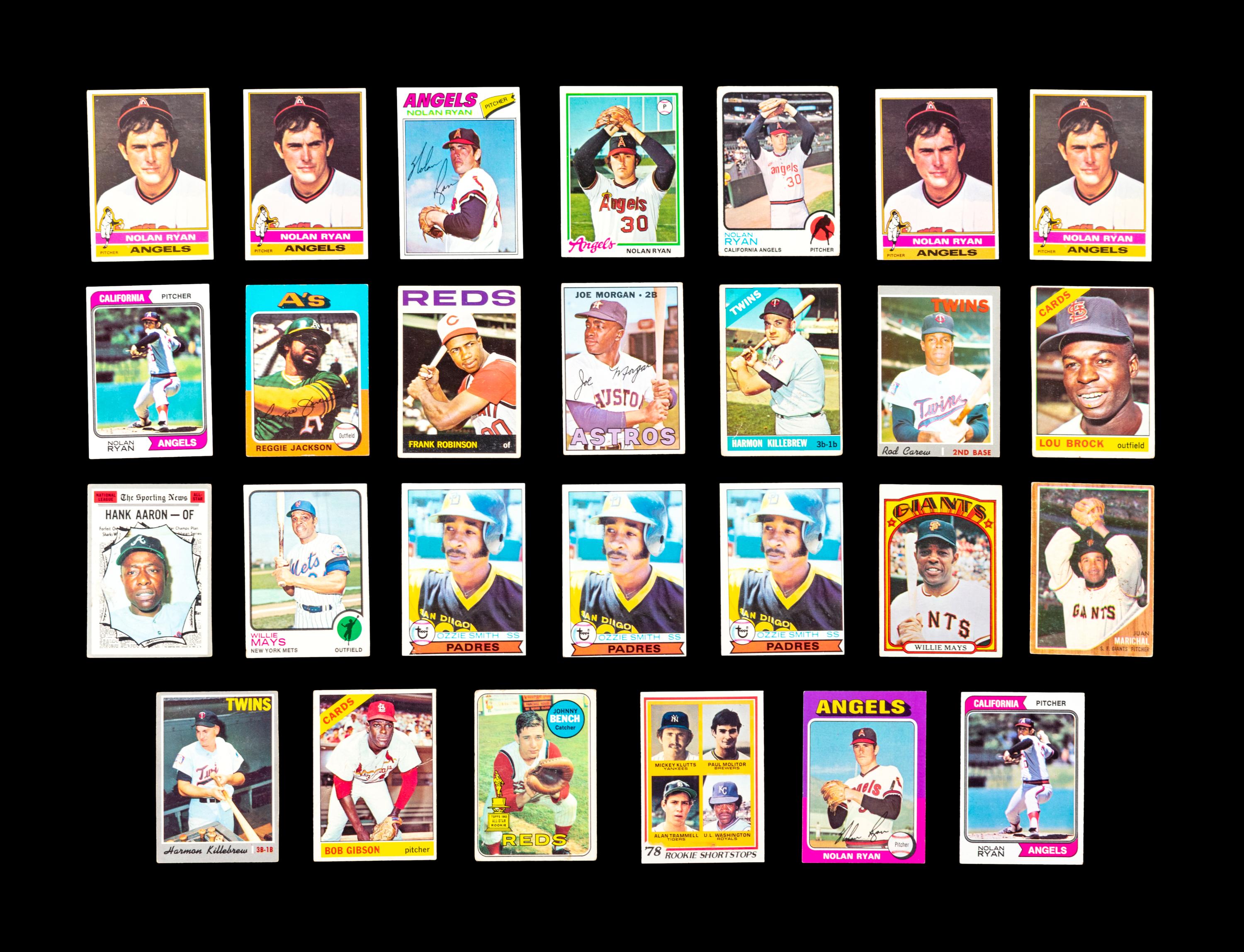 A Group of 373 Assorted 1960s and 1970s Topps Baseball Cards, Including Multiple Hall of Famers, Stars and Rookies (Including Three Ozzie Smith Rookie Cards),