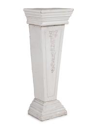 An Italian White-Glazed Terra Cotta Pedestal