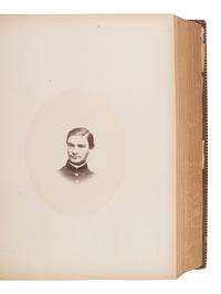 [CIVIL WAR]. The Class of 1865 Harvard College. Cambridge, MA. Yearbook containing albumen photographs of grounds, faculty, and students who later served in the Civil War.