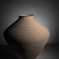 Richard Zane Smith (Wyandotte, b. 1955) — Corrugated Pottery Jar, 1986