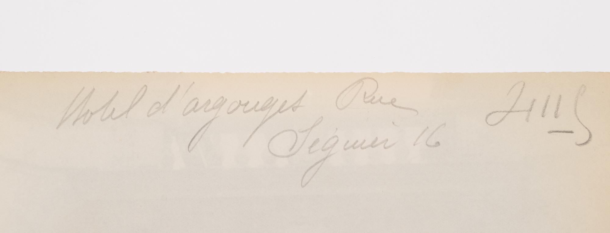 A group of four photographs (Hôtel de Beauvais, 68 rue François Miron , 1902; [Hôtel de Lauzun, quai d'Anjou] , 1905; Hôtel d'Argouges de Lyon, rue Séguier 16 , 1900; Plessis Piquet [Entrée pittoresque, Châtillon] , 1921)