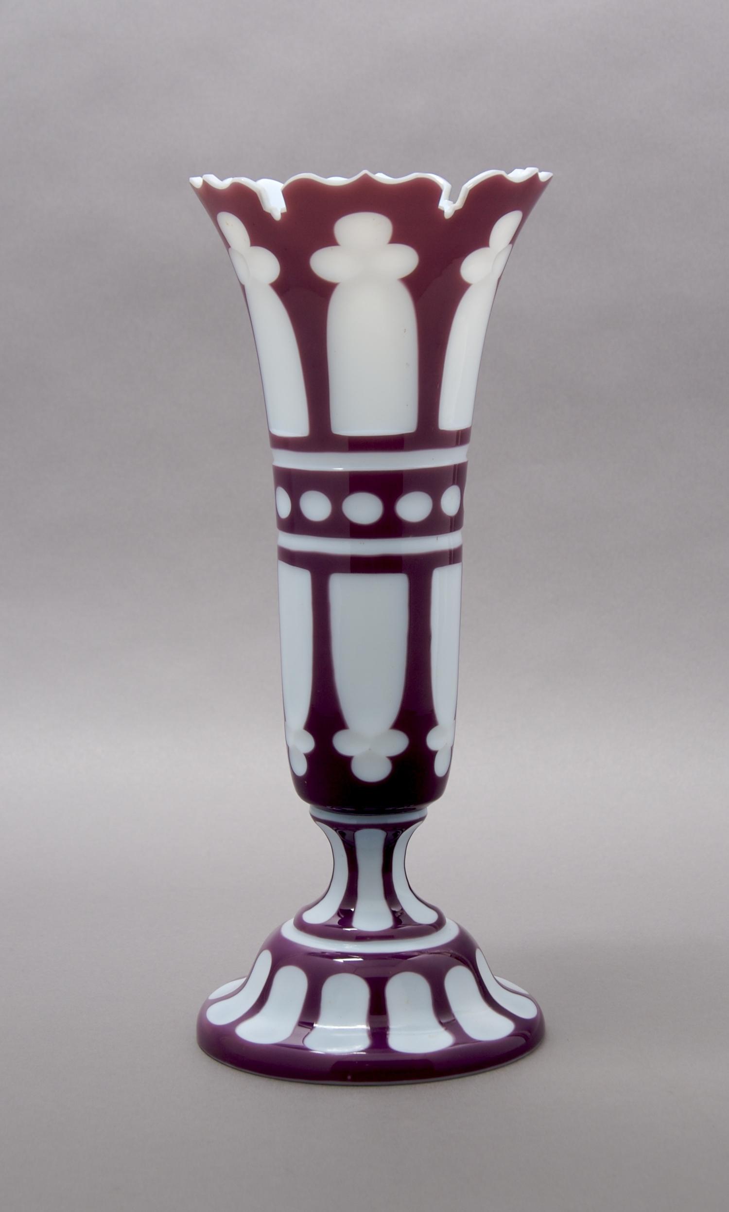 An English Cased Glass Vase, Height 12 inches.