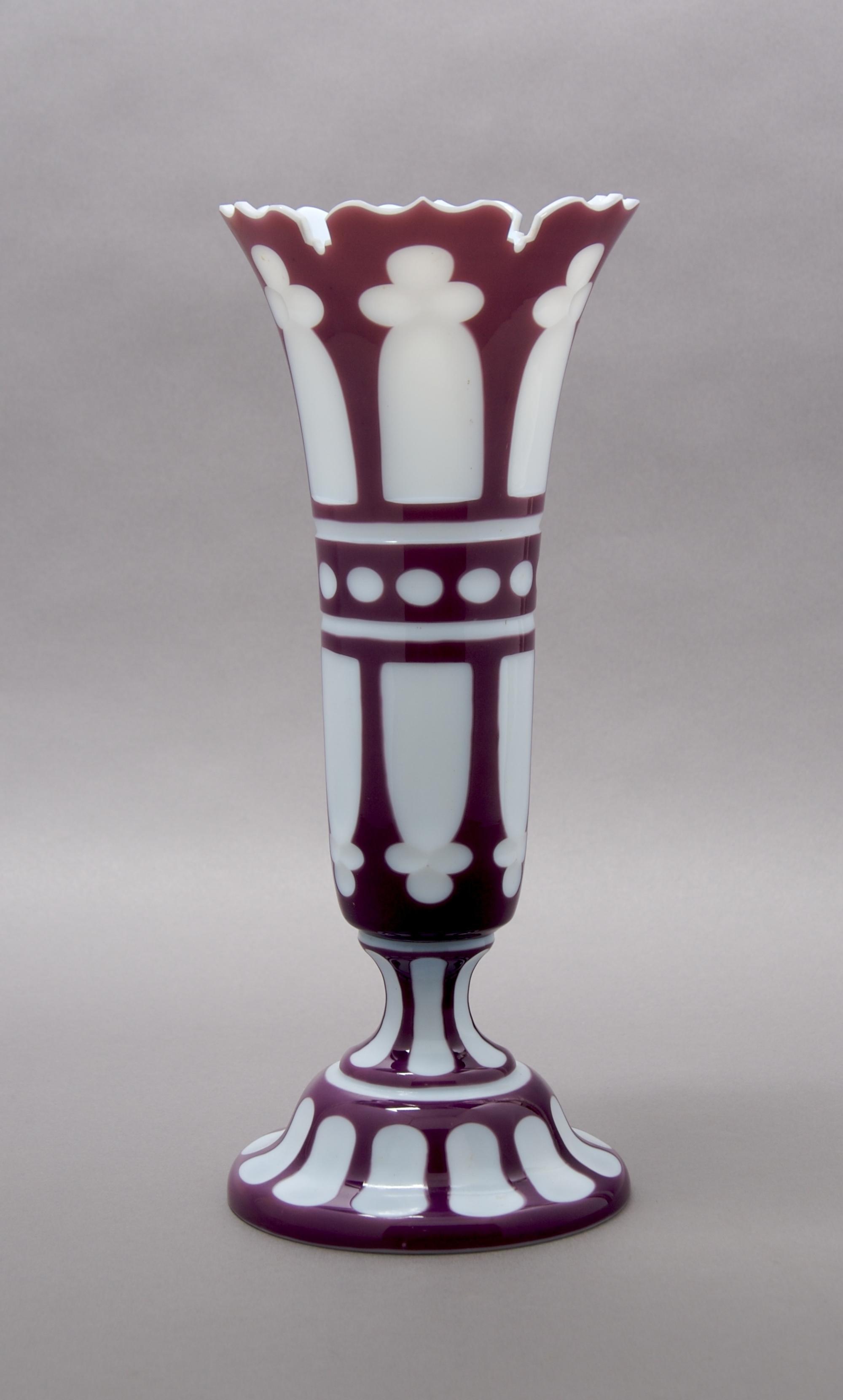 An English Cased Glass Vase, Height 12 inches.