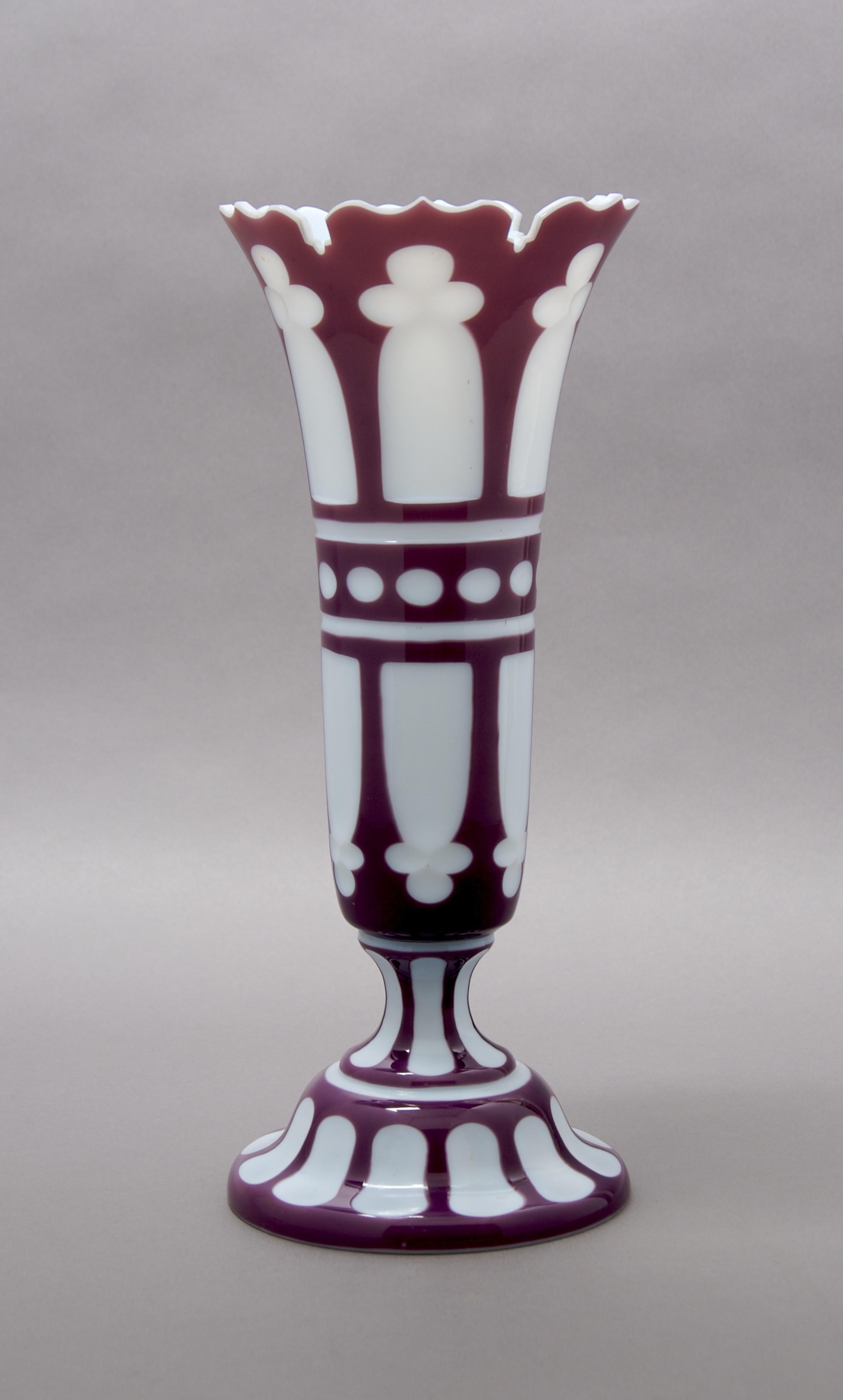 An English Cased Glass Vase, Height 12 inches.