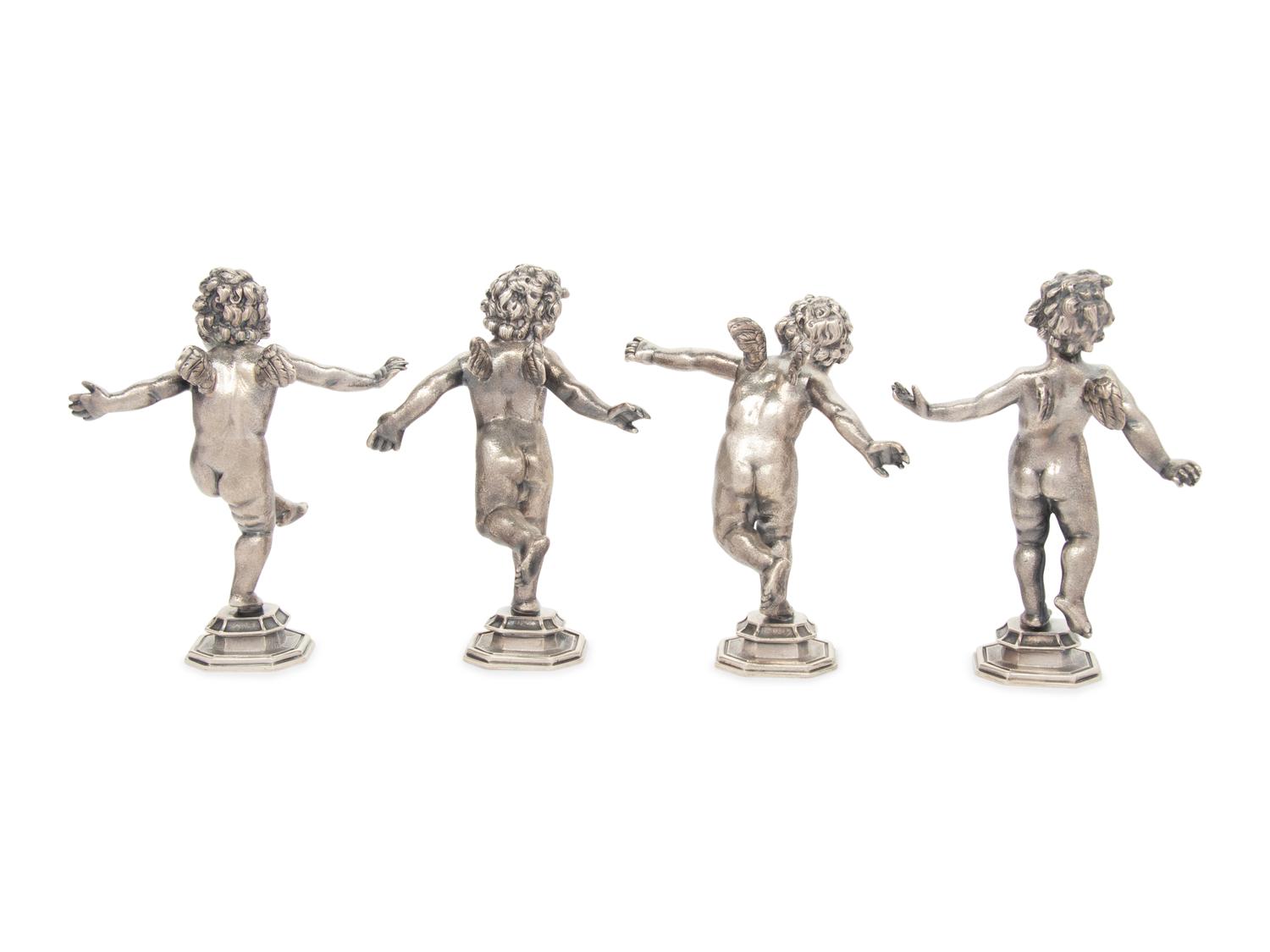 A Set of Four Buccellati Silver Putti Figures