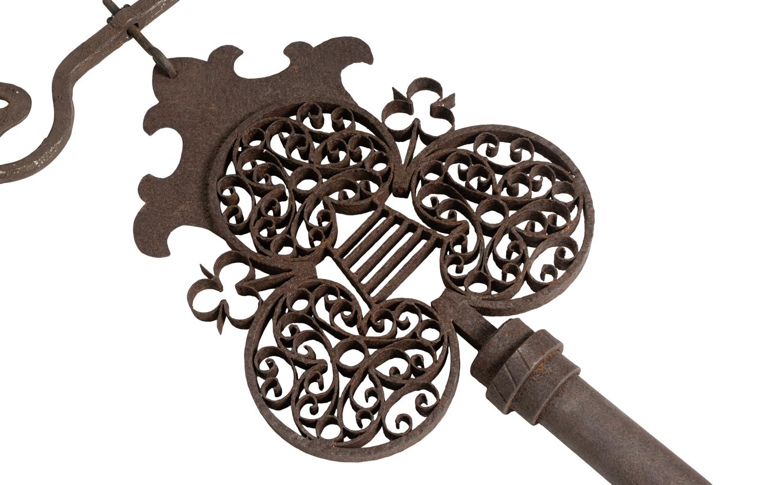 A Large Cast Iron Key-Form Locksmith's Trade Sign