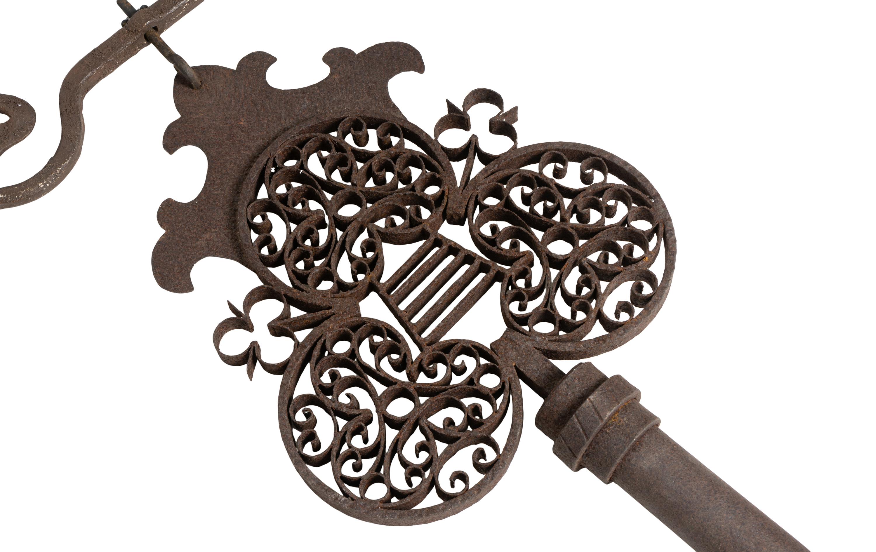 A Large Cast Iron Key-Form Locksmith's Trade Sign