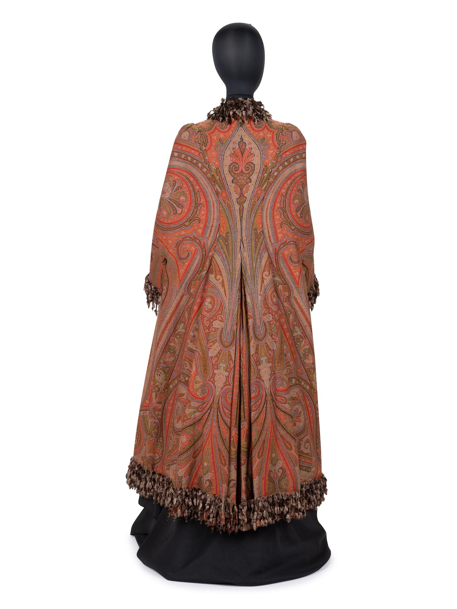 Paisley Shawl Mantle with Chenille Trim, 1880s