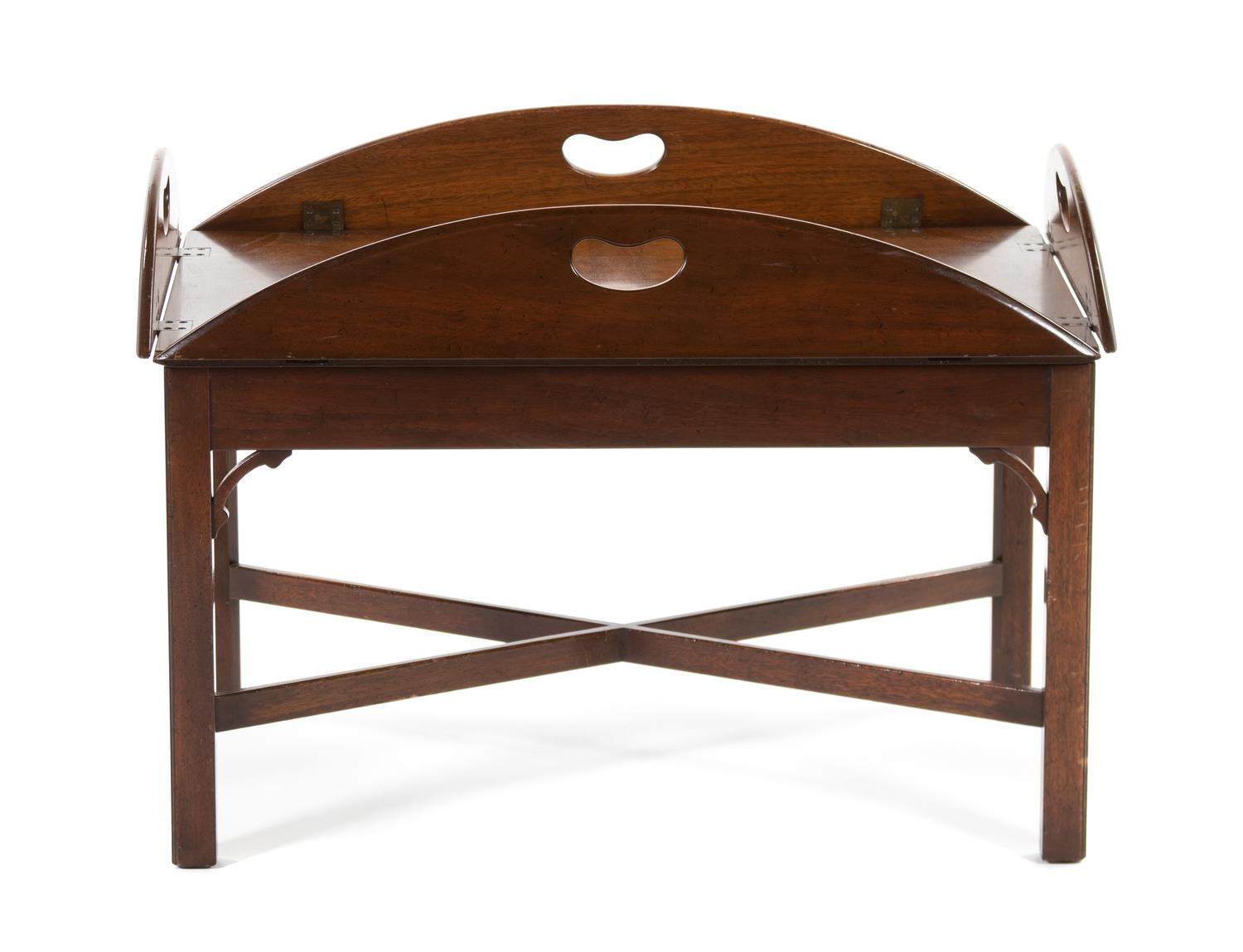 A George III Style Mahogany Butler's Tray on Stand