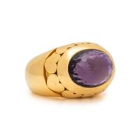 CHOPARD, YELLOW GOLD AND AMETHYST RING