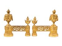 A Pair of Louis XVI Style Gilt Bronze Chenets