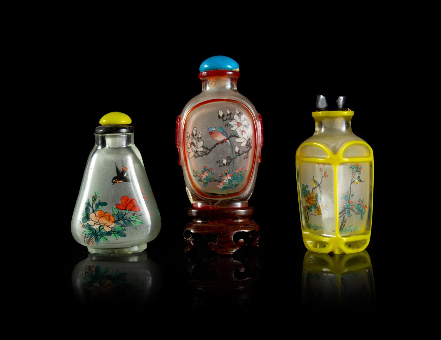 Three Chinese Inside Painted Glass Snuff Bottles