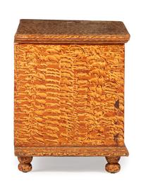 A Country Grain Painted Yellow Poplar Blanket Chest