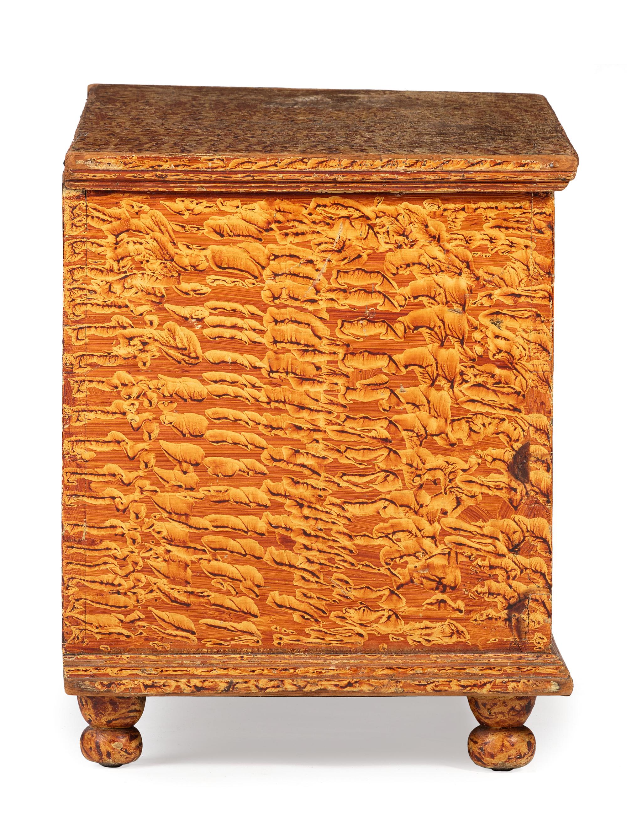 A Country Grain Painted Yellow Poplar Blanket Chest