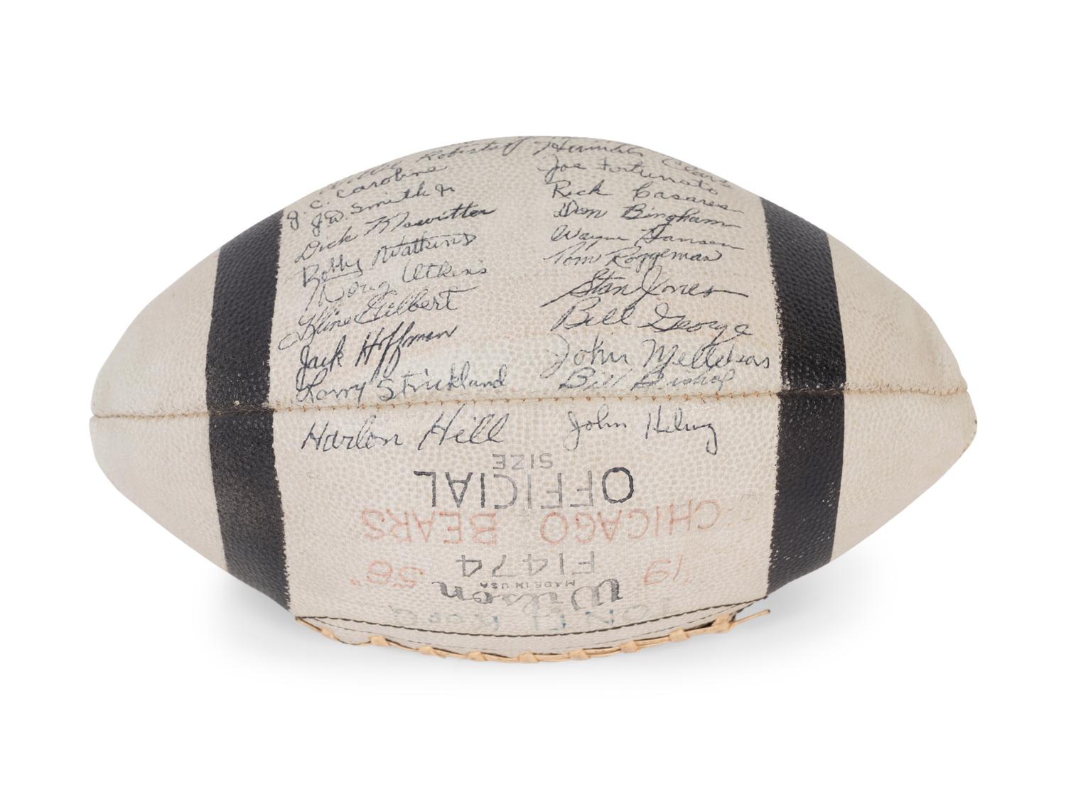 A 1956 Chicago Bears Team Signed Autograph Wilson Football With 40 Signatures, Including Four Hall of Famers (BAS Beckett Authentication Services Certified),